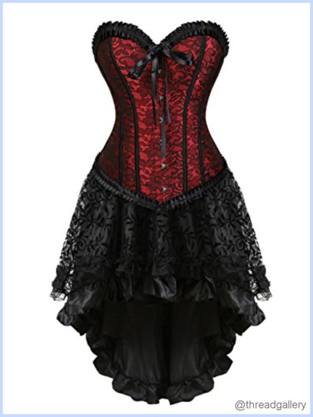 Grebrafan Steampunk Corset Skirt Renaissance Boned Corset Bustier